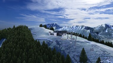 Loischkopfbahn Bergstation ab Sommer 2025 | © Melzer & Hopfner Ingenieurgesellschaft Ein Rendering des neuen Projekts im Brandnertal. | © Melzer & Hopfner Ingenieurgesellschaft