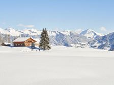 Tschengla und Alpe Rona verschneit im Winter (c) A